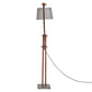 Vintage Adjustable Bamboo Floor Lamp with Cherry Wood Finish