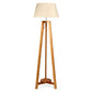 Bamboo Grande Tripod Floor Lamp with Beige Linen Shade - 155cm