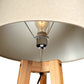 Bamboo Grande Tripod Floor Lamp with Beige Linen Shade - 155cm