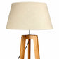 Bamboo Grande Tripod Floor Lamp with Beige Linen Shade - 155cm