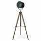 Mariner's Beacon Tripod Floor Lamp with Steel Spotlight - Wood