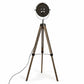 Mariner's Beacon Tripod Floor Lamp with Steel Spotlight - Wood