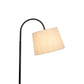 Tripod Table Lamp with Shelf, USB Charger, and Fabric Shade - Natural Wood