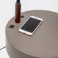 Modern Tripod Table Lamp with USB Charging Drawer and Shelf - Brown