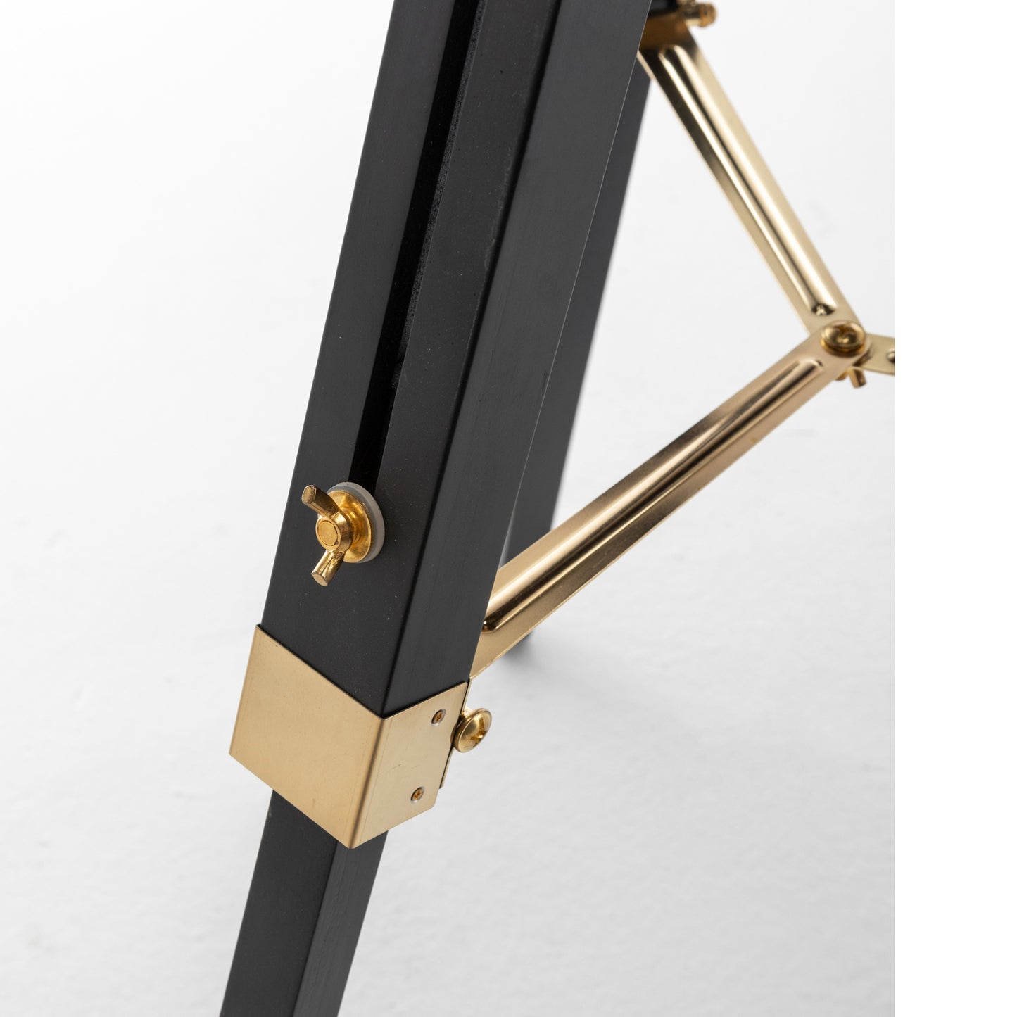 Luxury Nautical Tripod Spotlight - Extendable Matte Black with Gold Accents