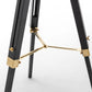 Luxury Nautical Tripod Spotlight - Extendable Matte Black with Gold Accents