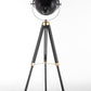 Luxury Nautical Tripod Spotlight - Extendable Matte Black with Gold Accents