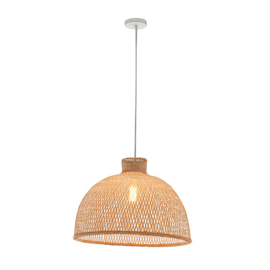 Artisan Woven Bamboo Dome Pendant Light - Rattan Inspired