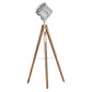 Mariner's Beacon Tripod Floor Lamp with Steel Spotlight - Silver