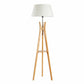 Scandinavian Bamboo Tripod Floor Lamp with Linen Shade