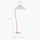 Japandi Arc Floor Lamp with Natural Wood Finish