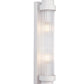 Interior Up/Down Clear Glass Rod Wall Lights - White