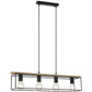 Rectangular Frame Wood with Black Hardware Pendant Light