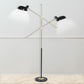 Dual-Head Adjustable Floor Lamp in Black and Gold