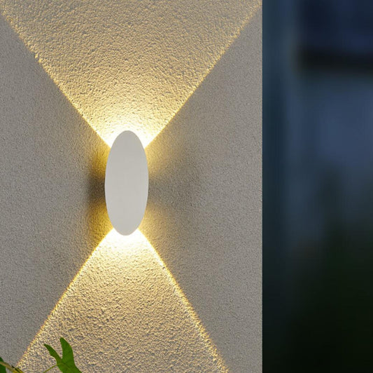 Oval Indoor and Outdoor LED Wall Light 6W - White