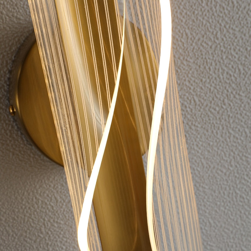 Crystral LED Wall Light 1 Head - Gold