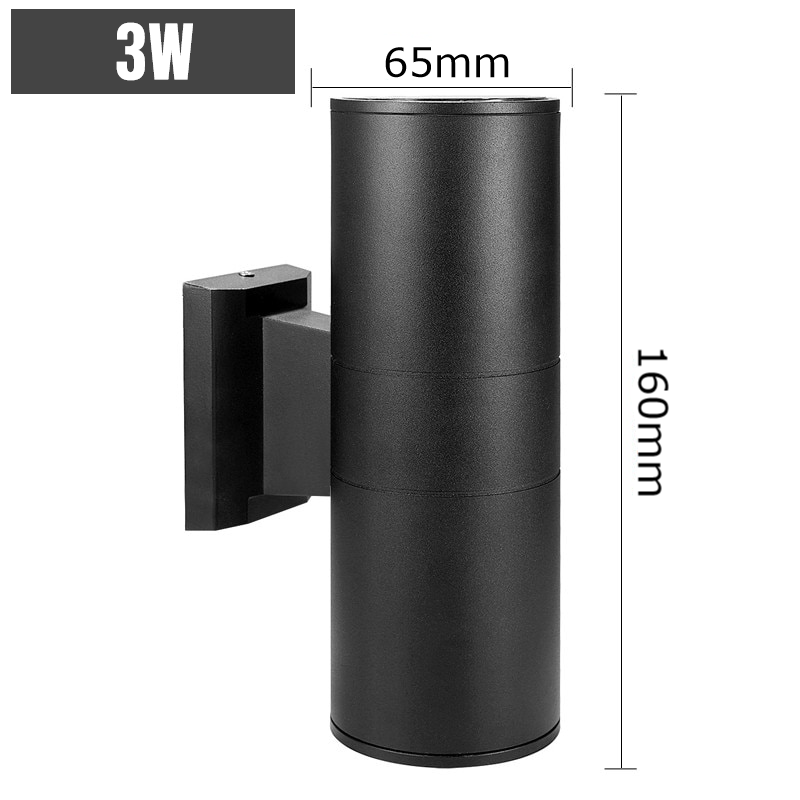 Outdoor Up Down Weather Proof Wall Light - Black