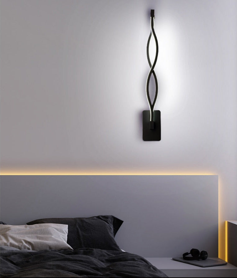 Modern Minimalist LED Weave Indoor Wall Lamp - Black