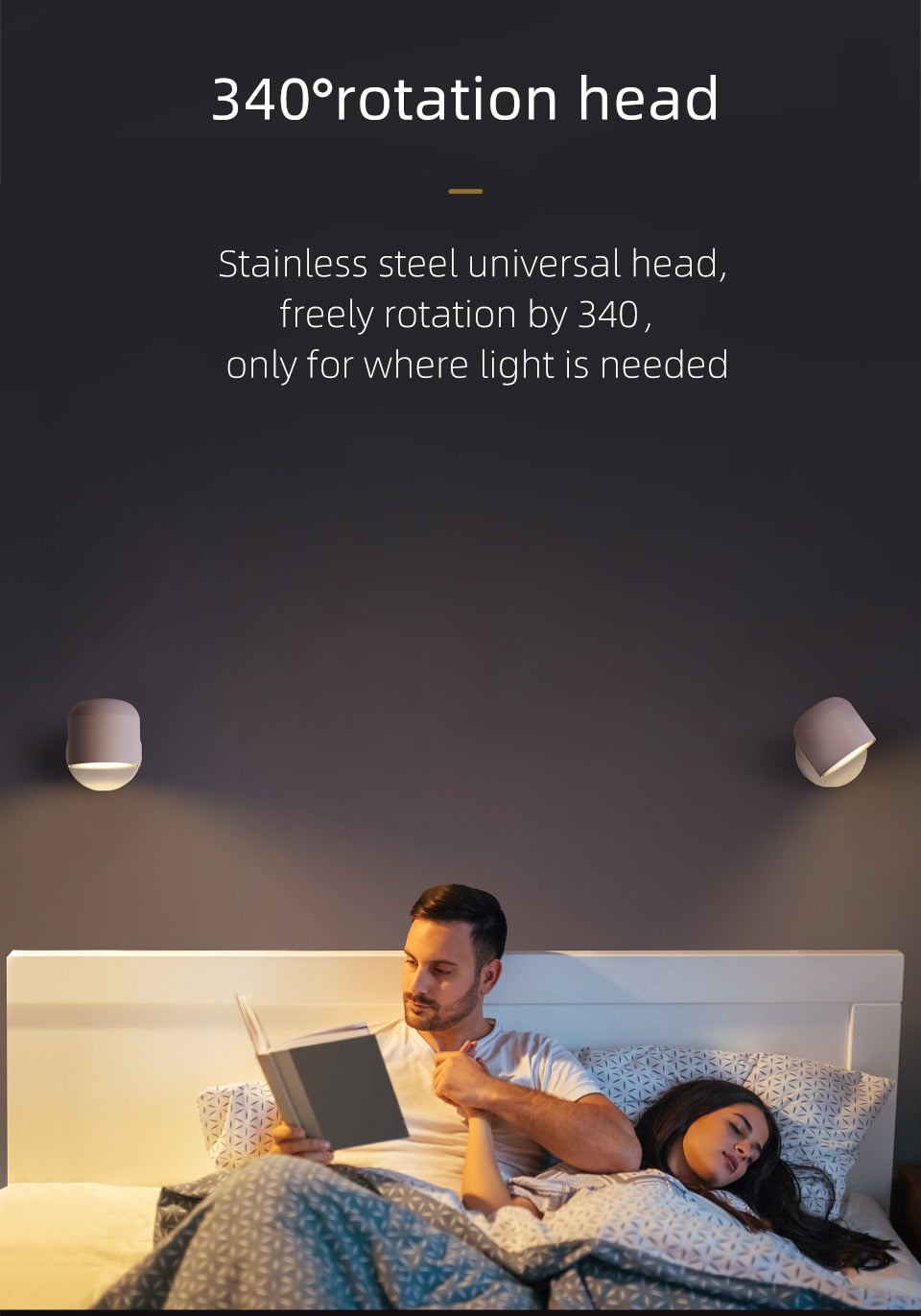 Adjustable 7W LED Reading Wall Lamp - White