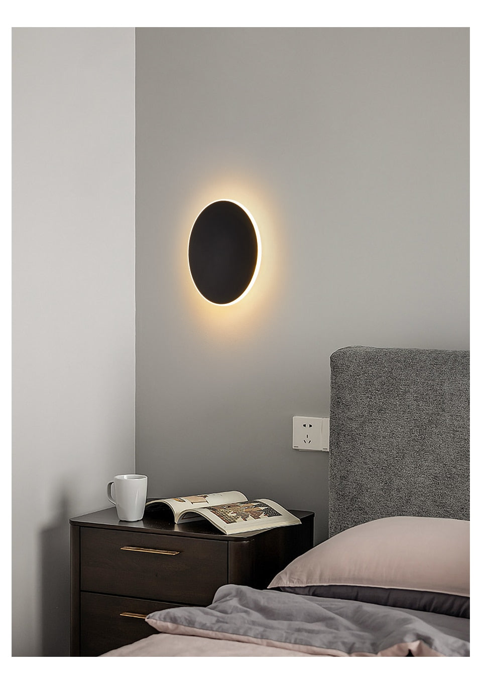 Moon Indoor LED Wall Light - Black