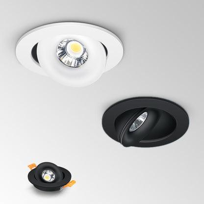 Recessed 360° Adjustable Spot LED Downlight - Black