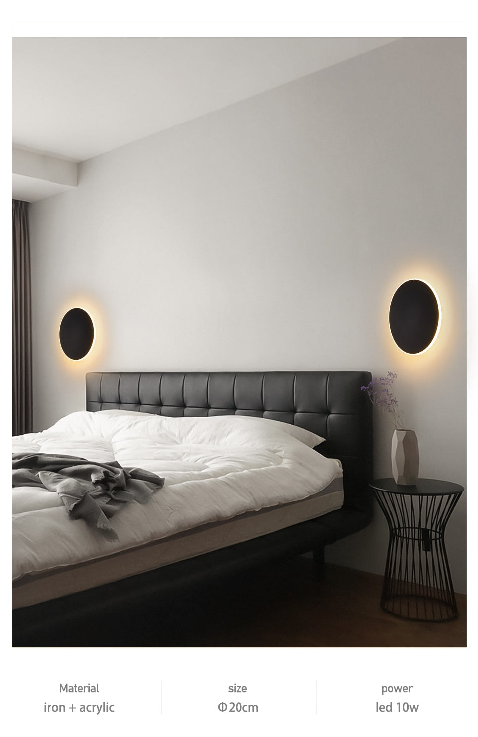 Moon Indoor LED Wall Light Black Shine Lighting