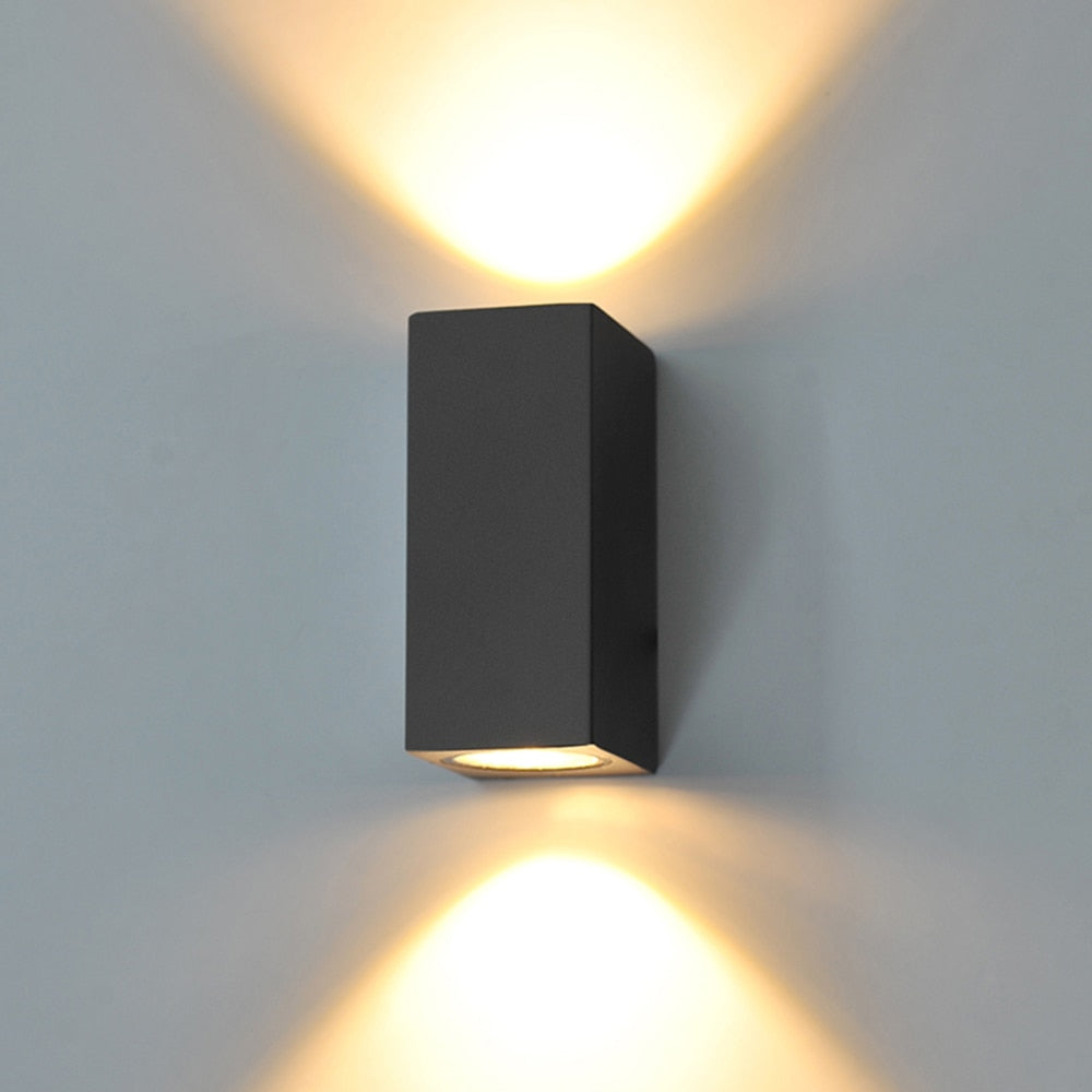 Square LED Outdoor Wall Light 6W Waterproof IP65 - Black