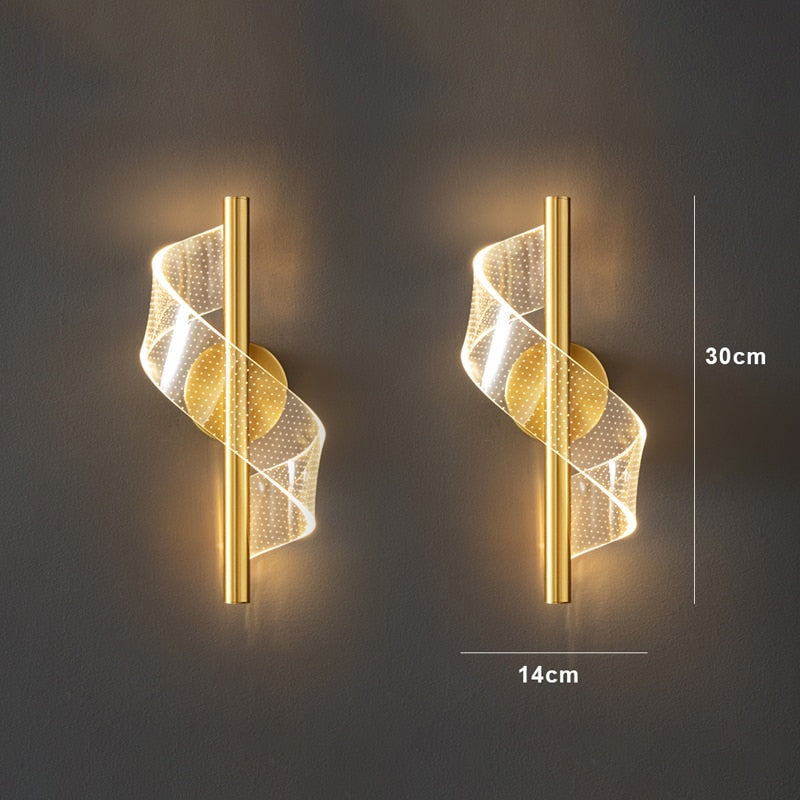 Luxurious Acylic Indoor Decoration Wall Light - Gold