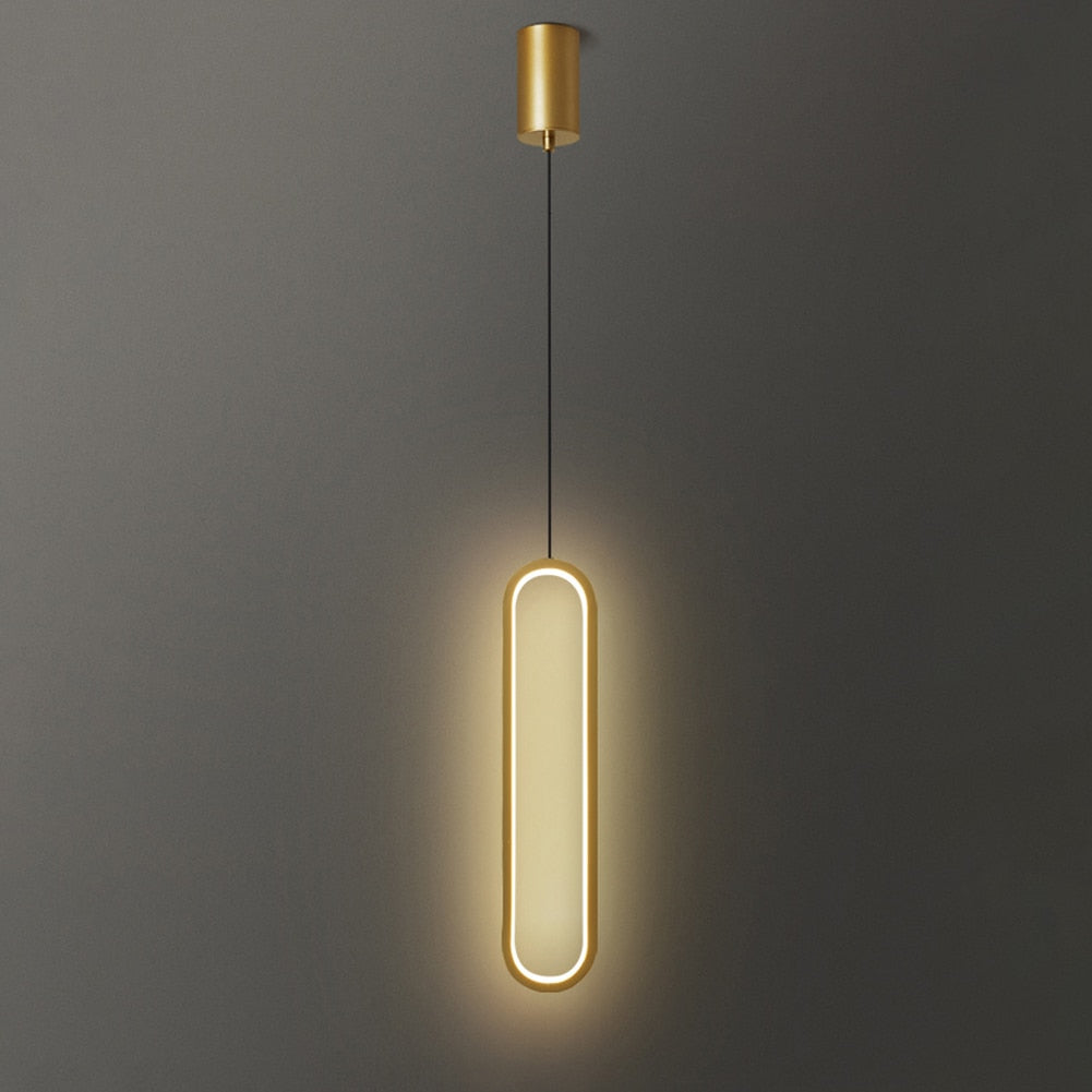 Minimalist Loop Modern LED Pendant - Gold