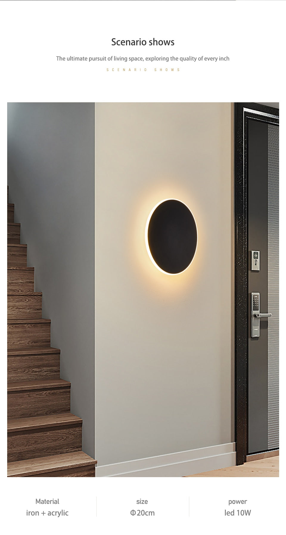 Moon Indoor LED Wall Light - Black