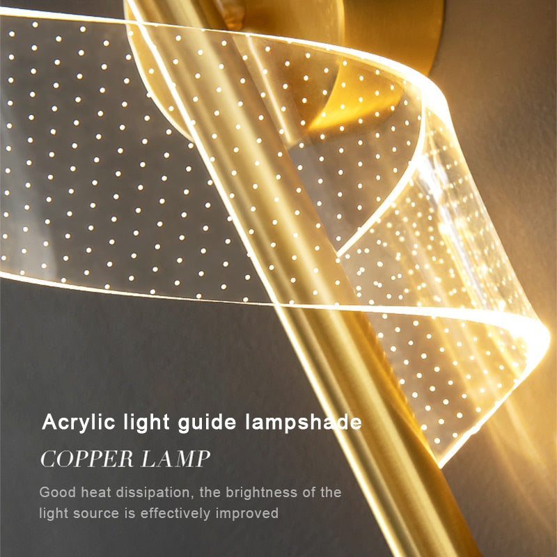 Luxurious Acylic Indoor Decoration Wall Light - Gold