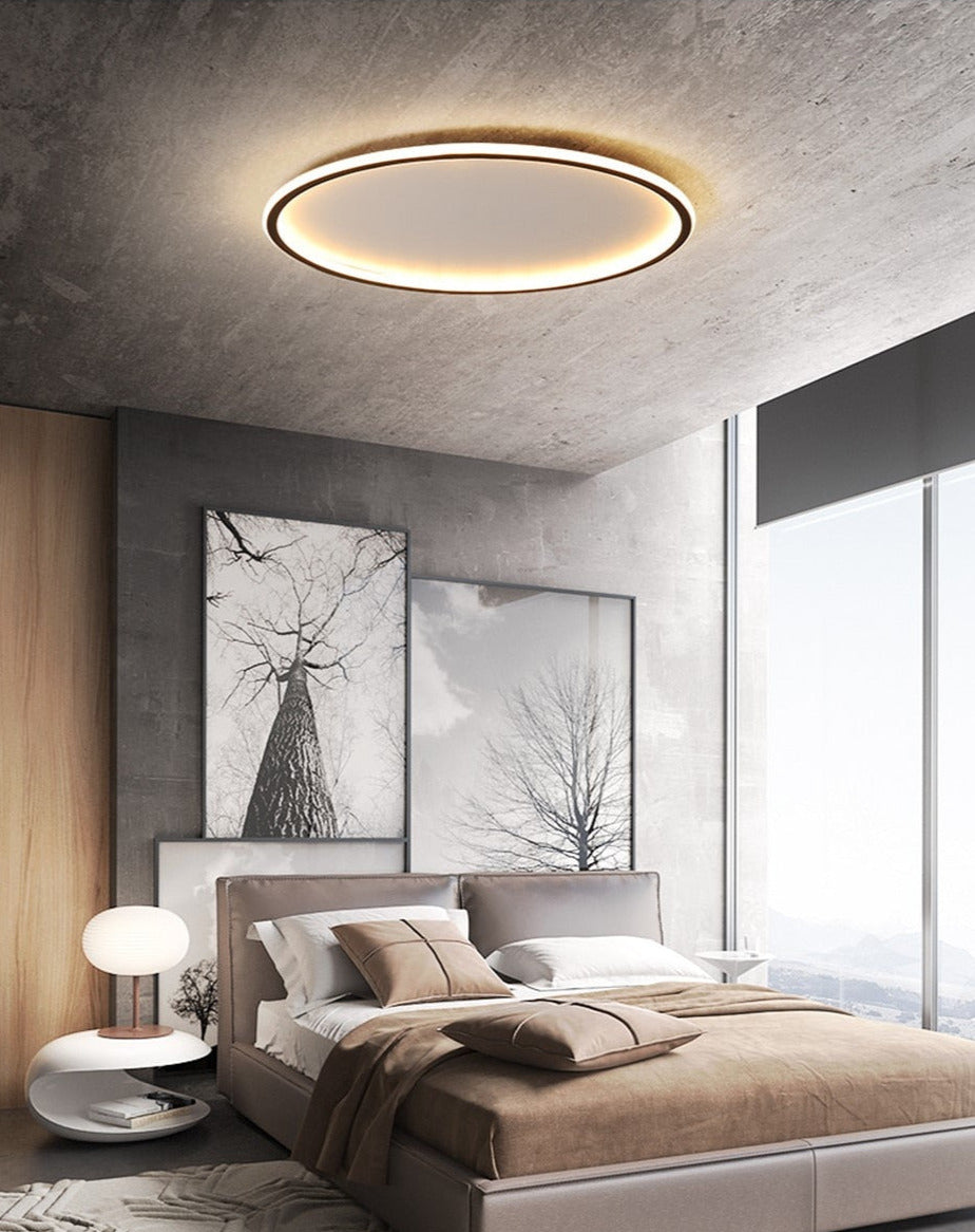 Halo Ultra Thin Oyster Ceiling Light White Shine Lighting