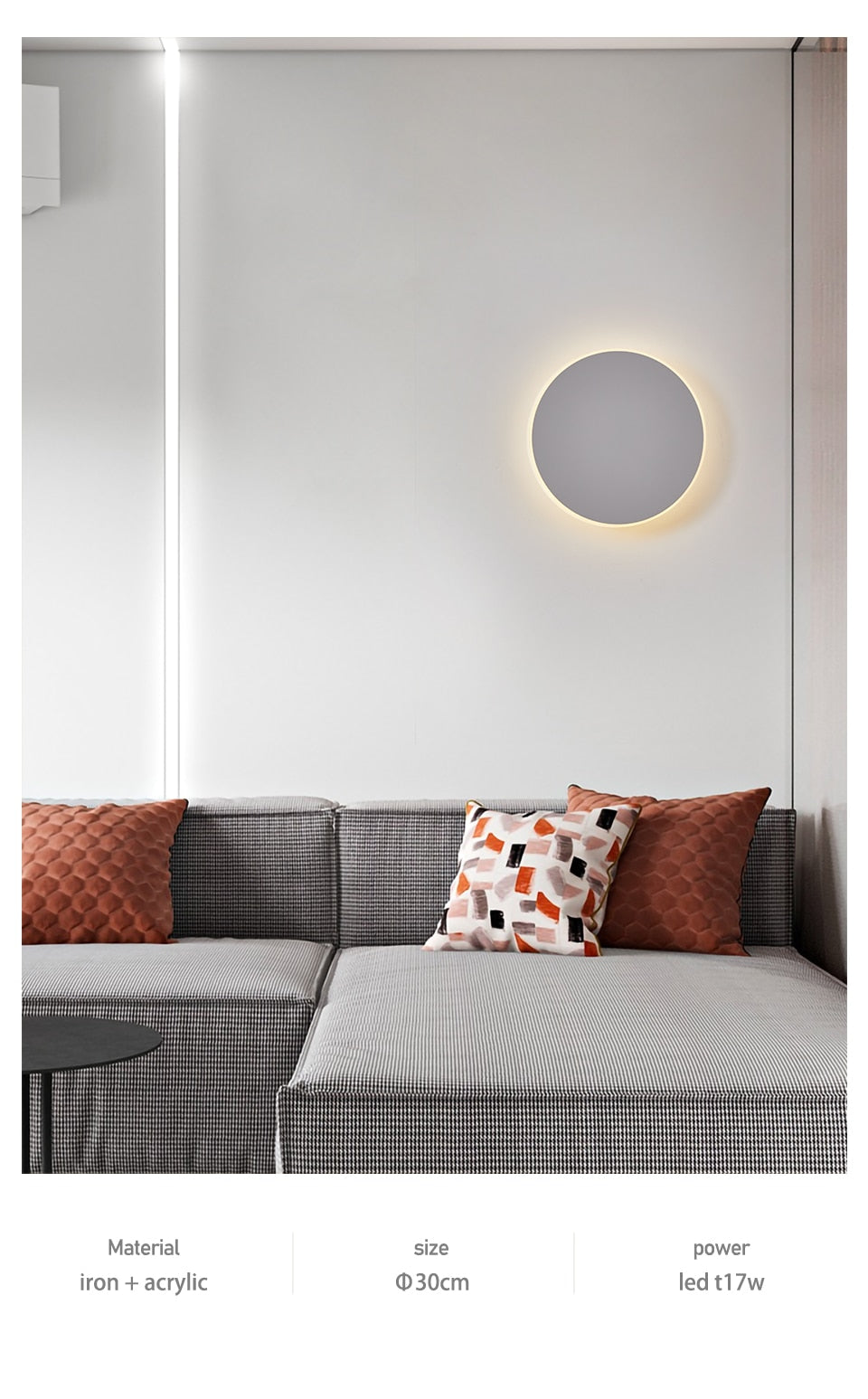 Moon Indoor LED Wall Light - White