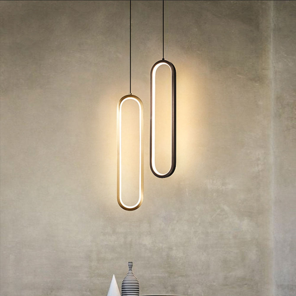 Minimalist Loop Modern LED Pendant - Gold