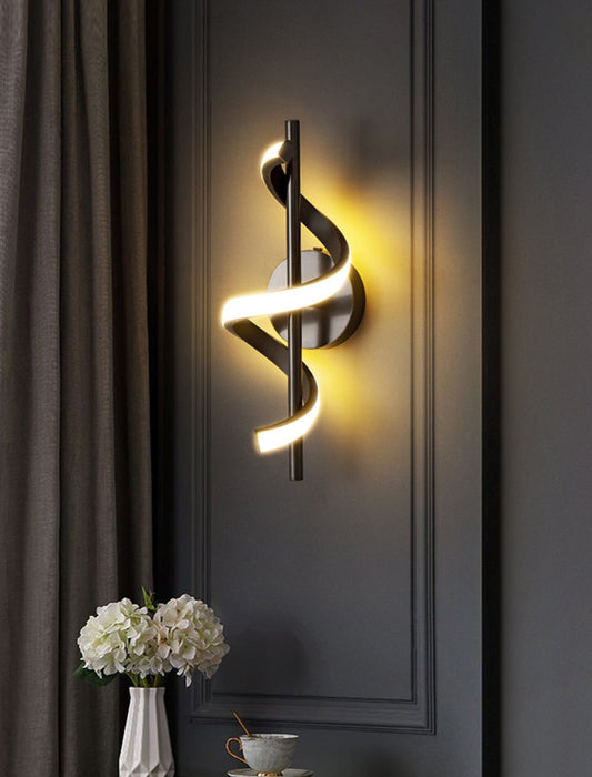 Swirl Indoor LED Wall Light - Black