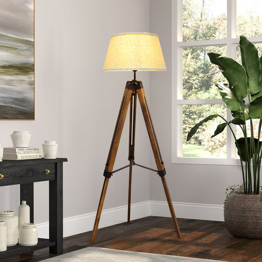 Wood Tripod Floor Lamp E27 Lamp Base