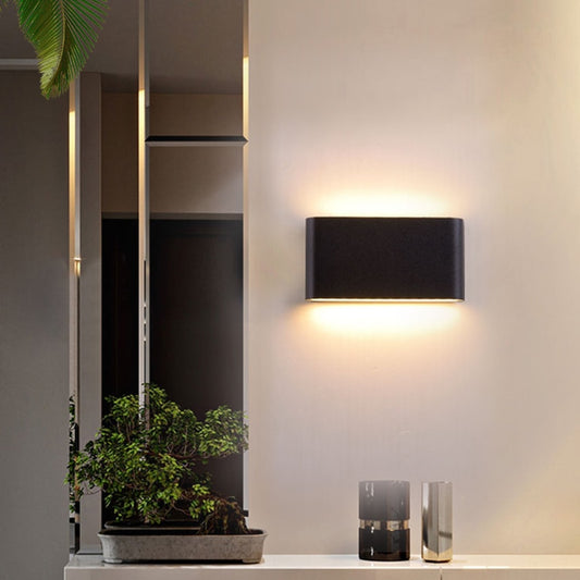 Simplistic Square Waterproof LED Up And Down Light 6W 12W - Black