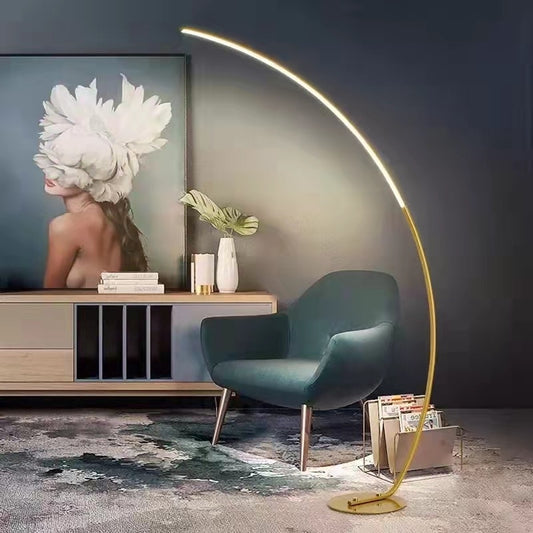Minimalist Creative C-shaped LED Floor Lamp - Gold