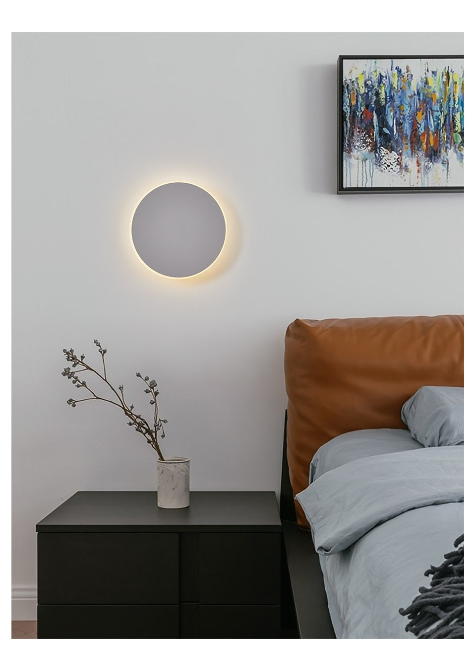 Moon Indoor LED Wall Light - White