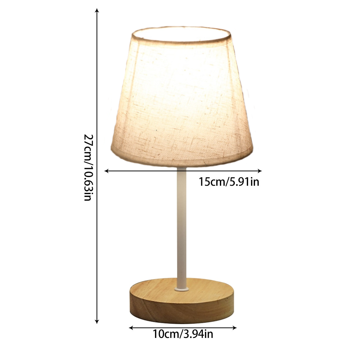 Home Decor USB Bedside Wooden Desk Lamp - Linen